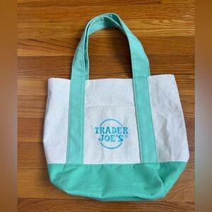 Trader Joe’s Mint green and White Mini Tote Bag